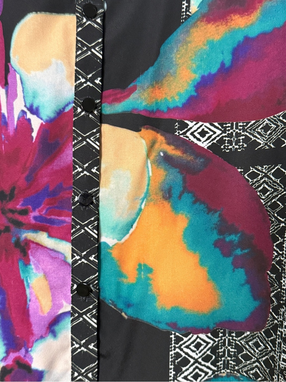 Antonio Melani Vibrant Floral Button-Front Tunic Dress. Sz 10. - Picture 5 of 10